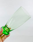 Antique green Depression glass water highball glasses