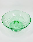 1970s footed green pressed glass comport/fruit bowl