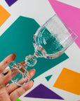 Antique hand etched pressed glass liqueur/cordial glasses