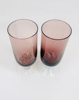Extremely rare Midcentury amethyst twist stem highball/champagne glasses