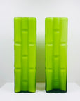 1960s JAPANESE GREEN SATIN GLASS BAMBOO VASE