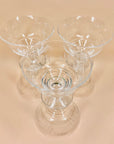 Vintage Stuart cut crystal champagne coupe with etched floral pattern