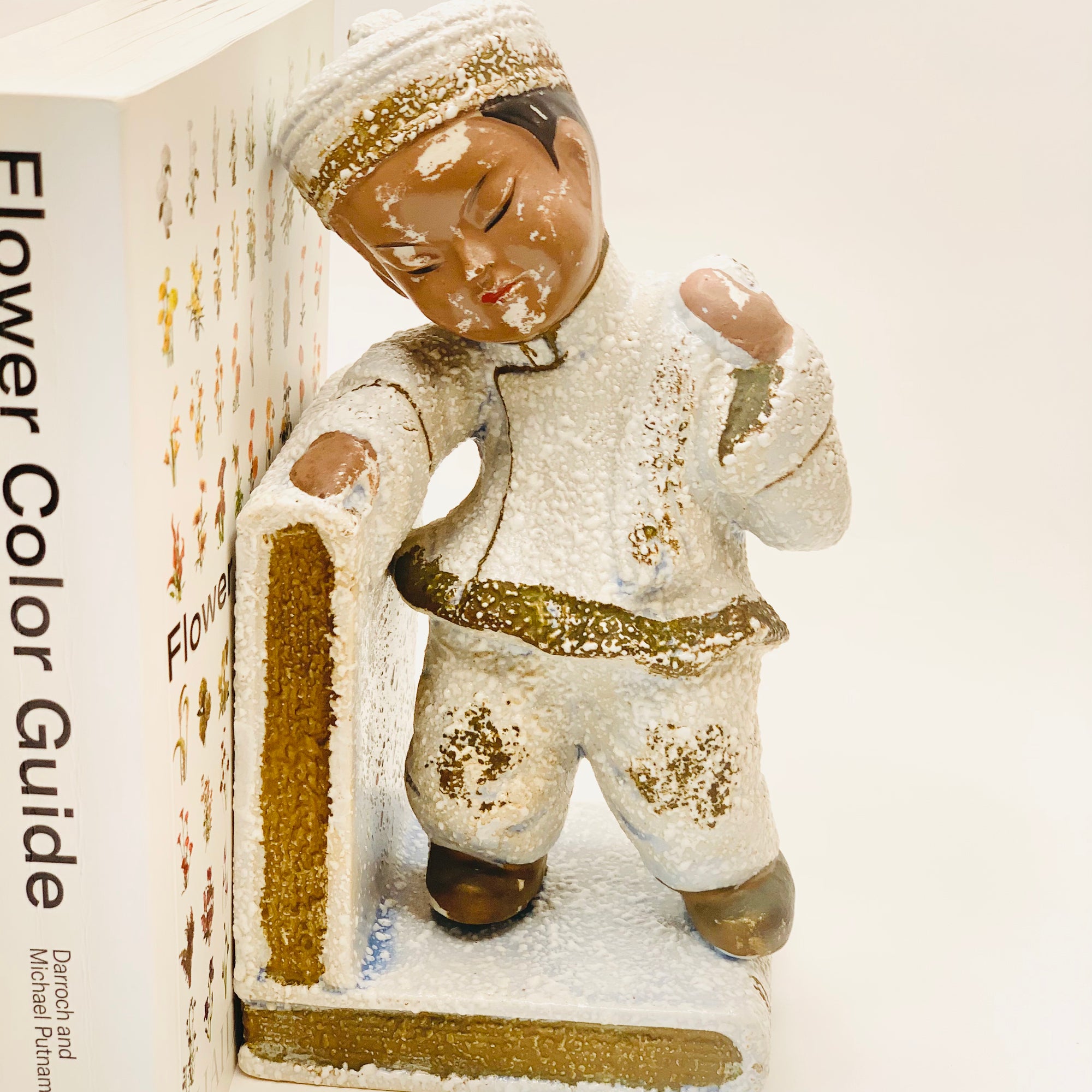 1950s Chinese boy & girl porcelain bookends