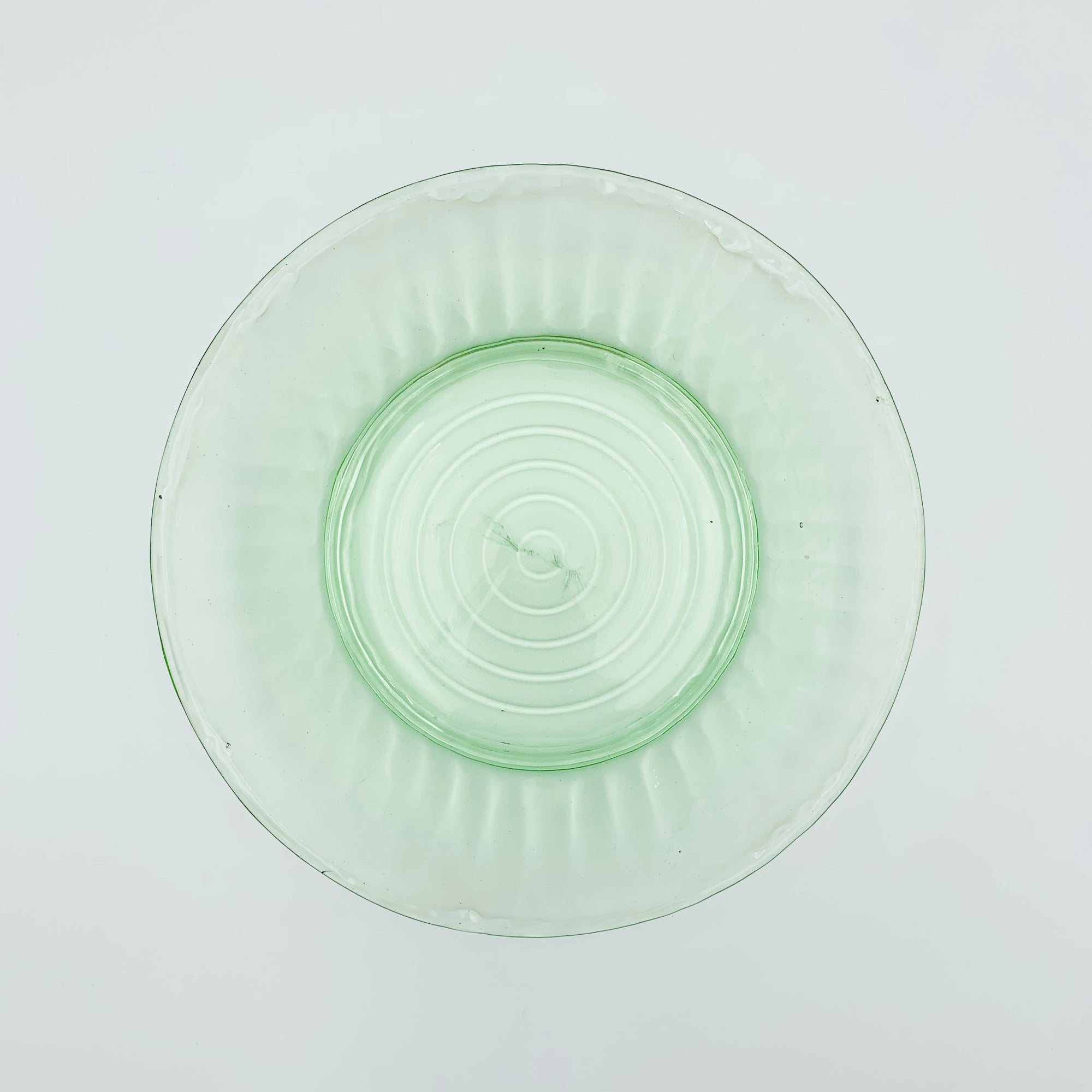 Extremely rare antique Art Deco green glass tea cup and matching saucer