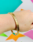 Vintage silver and 9K bangle with Greek design