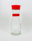 Retro Bodum tall water glasses/highball with red sleeves