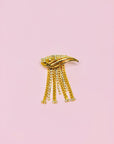 Extremely rare stunning 1940s triple gold plated brooch with glass paste diamontes tassels