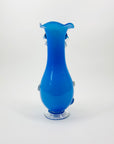 Mouth blown Midcentury Italian colour cased glass with ruffle rim posy vase
