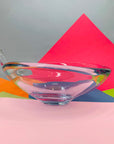 1960s Swedish Strombergshyttan modern glass tear drop bowl