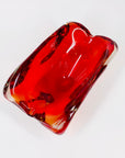 MCM large Murano red rectangle sommerso glass ashtray