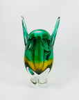 1960s SKLO UNION GREEN SOMMERSO GLASS VASE BY JOSEF HOSPODKA