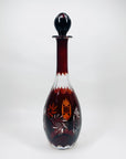 Extremely rare antique cut cameo Hock harlequin crystal wine glasses starburst pattern
