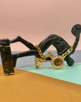1980s gold plated with Swarovski crystals pendant necklace