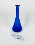 MCM American blue glass bottle decanter with clear stopper