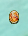 Antique hand painted Limoges porcelain pendant brooch