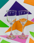 Midcentury twist stem sweet wine glasses
