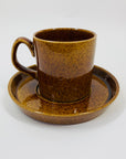 1960s Suffolk Wattlefield brown pottery coffee/tea set