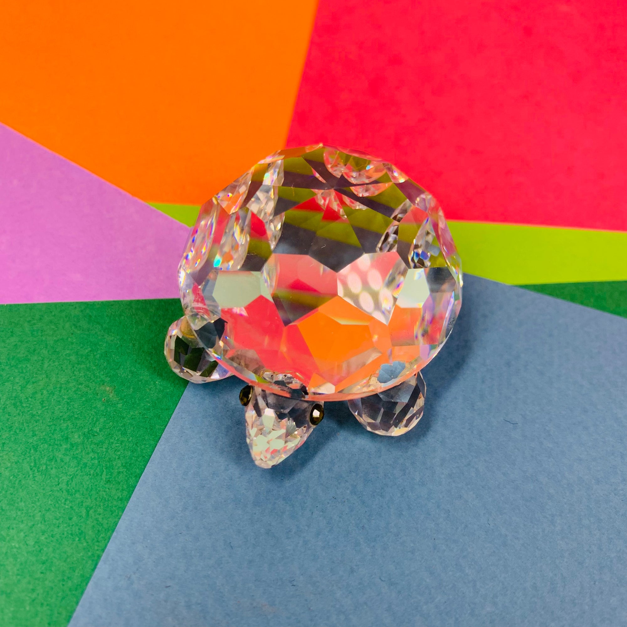 Vintage miniature Swarovski crystal turtle