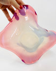 Extremely rare hand made Space Age pink opalescent bowl