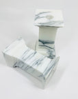 Antique Art Deco solid marble candle holders