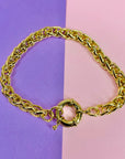 Vintage 18K gold plated belcher bracelet