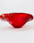 MCM large Murano red rectangle sommerso glass ashtray
