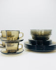 1970s grey temper glass tea/coffee set designed by METRO Indonesia