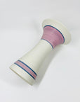 Rare hand painted 1980s white pottery vase
