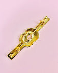 1970s French plated knot ribbon brooch