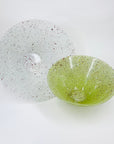 Vintage hand painted speckles satin glass salad bowl
