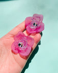 PURPLE PINK FLOWER EARRINGS