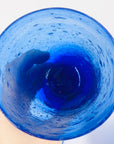 MCM mouth blown cobalt footed glass