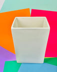 MCM white porcelain crackle vase