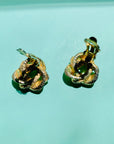 1960s French triple gold plated filigree trilogy knot clip on earrings