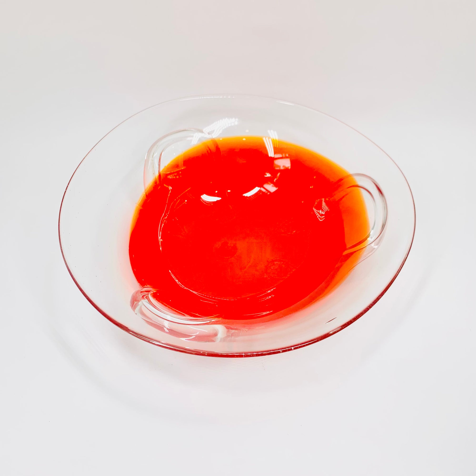 Midcentury hand made Murano red glass salad/fruit bowl
