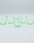 Extremely rare antique Art Deco green glass tea cup and matching saucer