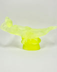 Art Deco reproduction of Lalique lie down Nude with star bangle cape figurine in uranium glass