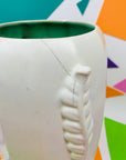 Art Deco Shorter & Son white pottery vase with leaf handles