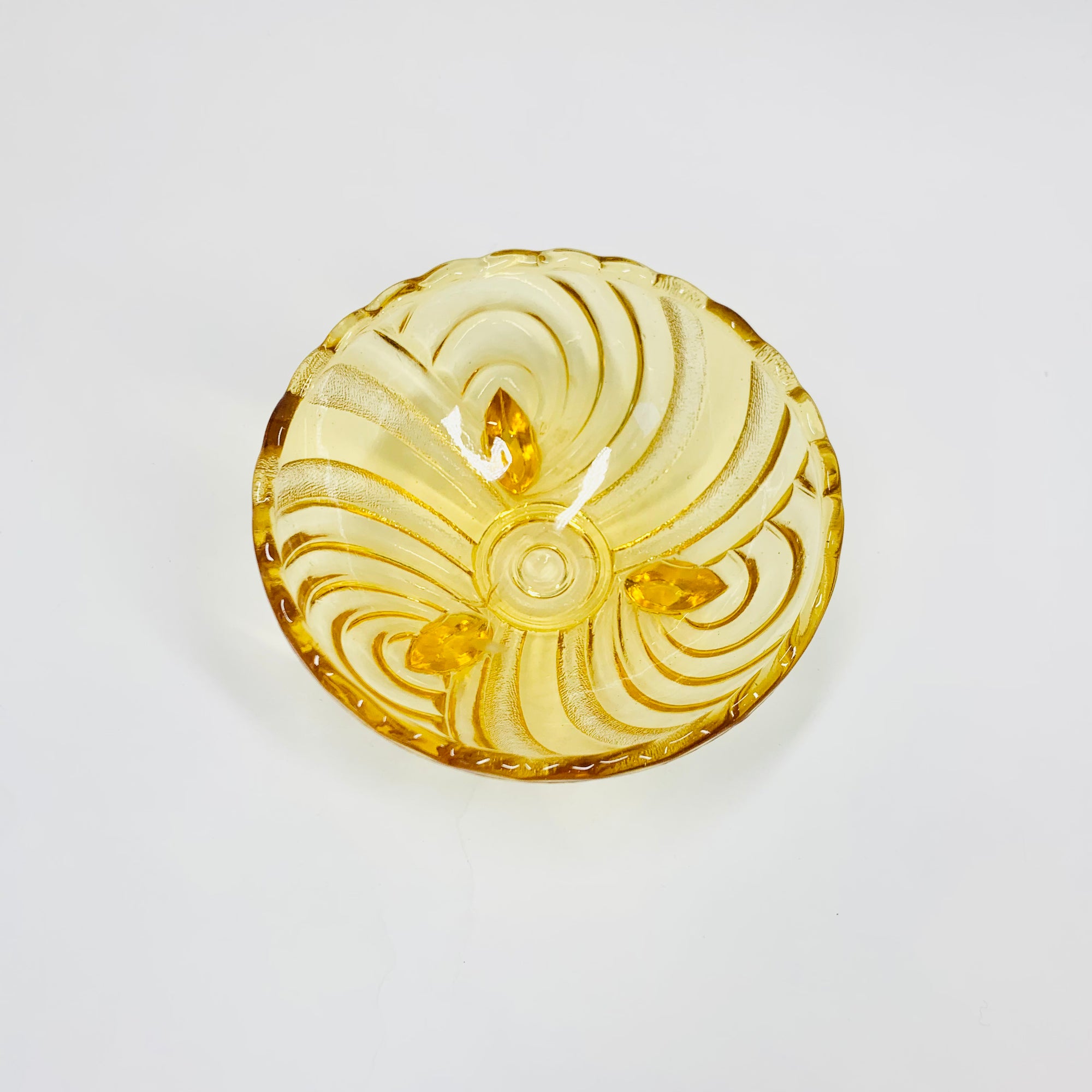 Antique Art Deco colour flashed glass small/dessert bowl