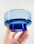 MCM hand made thick cobalt blue glass bowl