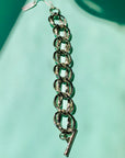 1970s West German silver plated fancy double links with fob clasp bracelet