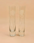1940s hand etched tube glass vase