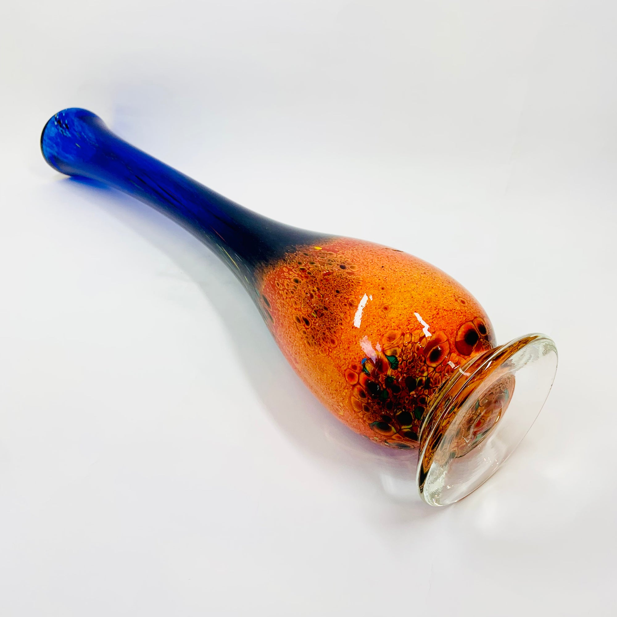 Vintage mouth blown art glass Outback series vase by Australian artist Eamonn Vereker