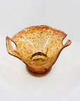 1980s AUSTRALIAN MOUTH BLOWN ORNAGE SPATTER ART GLASS BOWL/VASE