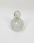 Antique hand etched cut crystal perfume bottle