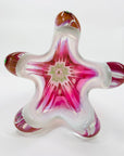Rare Midcentury large Czech Skrdlovice swung pink green white sommerso glass vase