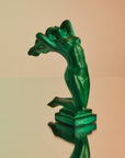 ANTIQUE ART DECO MALACHITE GLASS NUDE