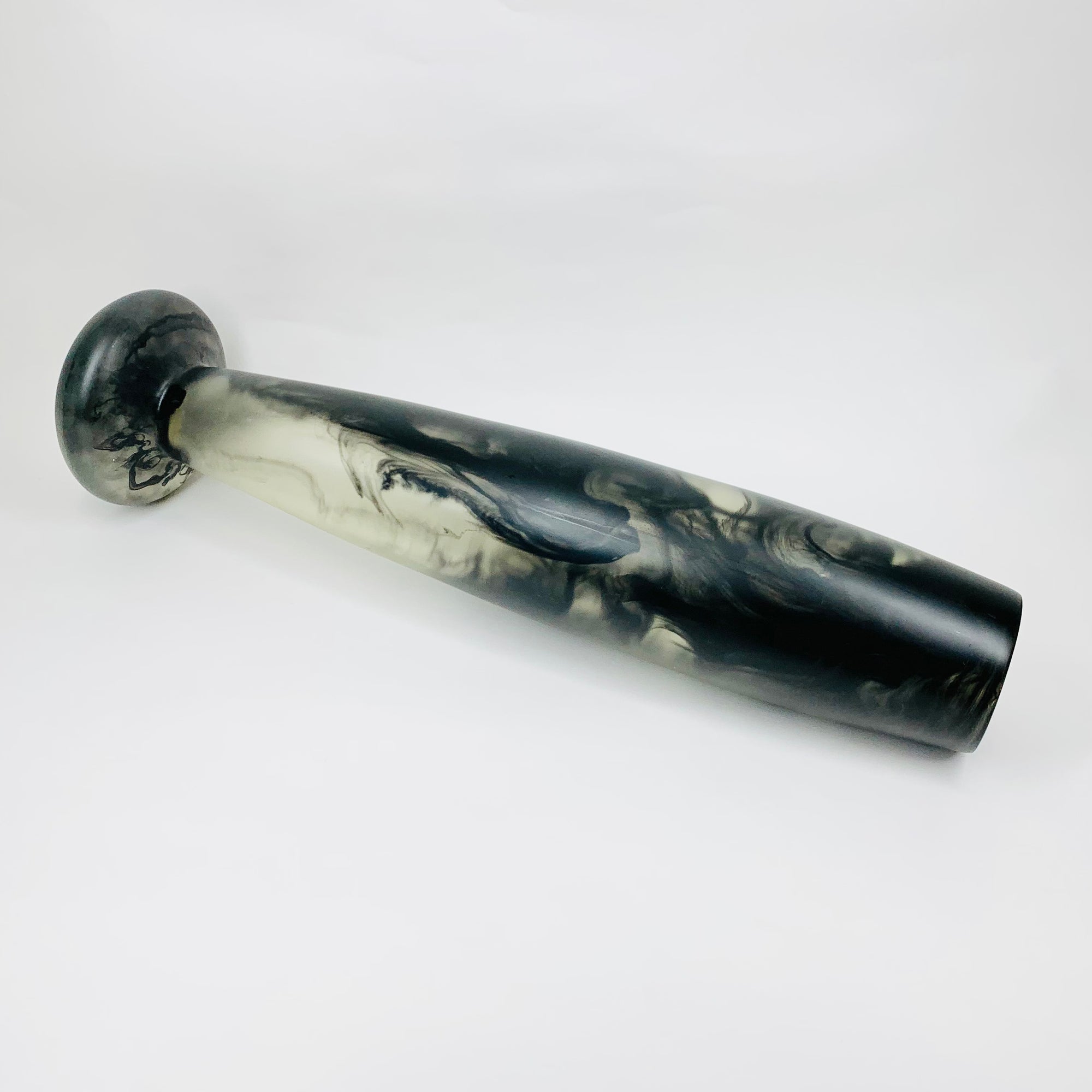 Vintage tall brown resin cylinder vase