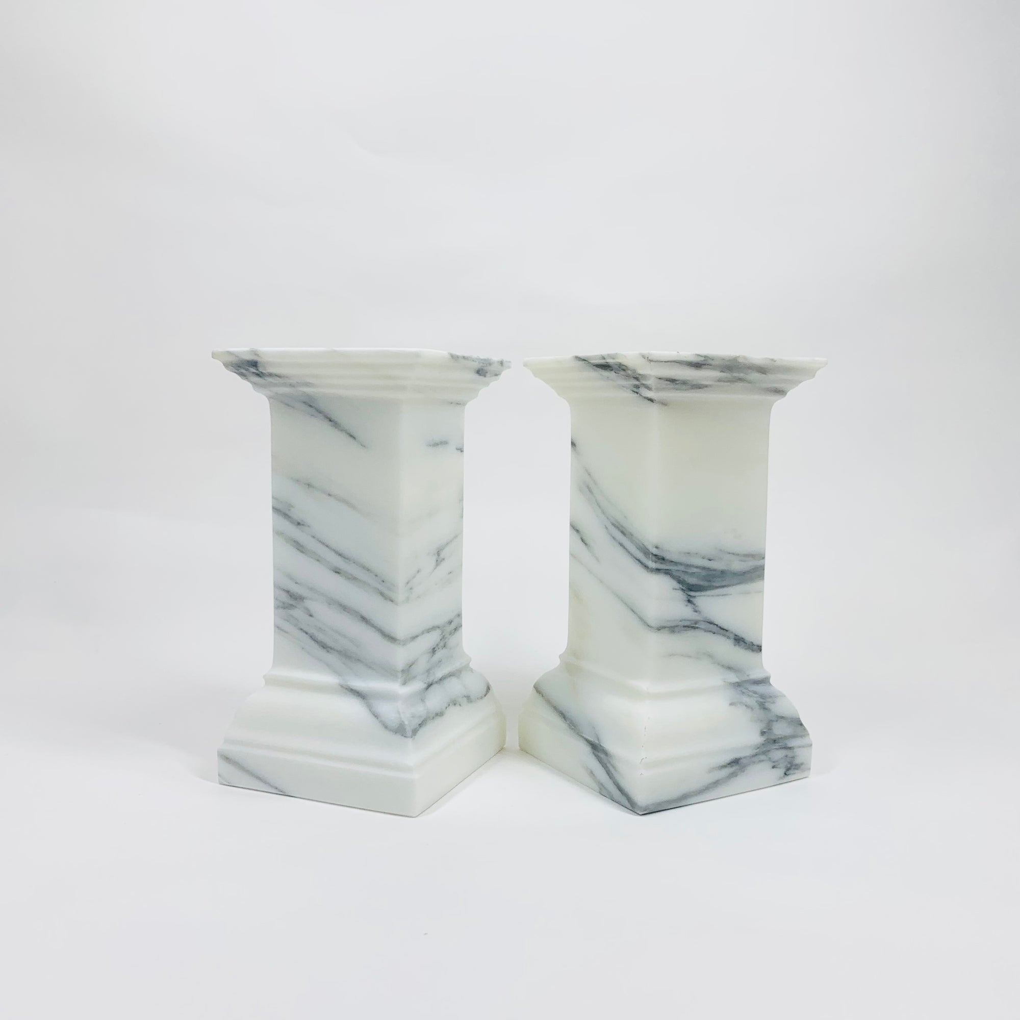 Antique Art Deco solid marble candle holders