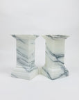 Antique Art Deco solid marble candle holders